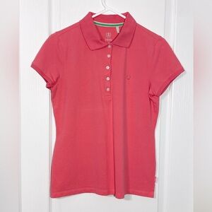 Y2K Izod Stretch Cotton Polo Shirt Pink Size Medium